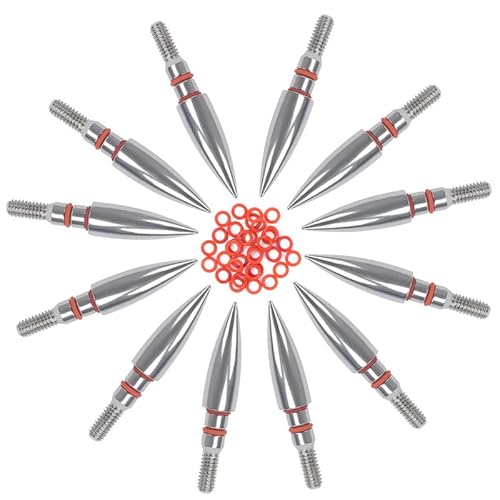 Alinbehbs Field Points Arrowheads 125 Grain Field Points, Stainless Steel Archery Field Points, Screw In Archery Field Points Tips (1 Dozen 12Pcs) #TOP4