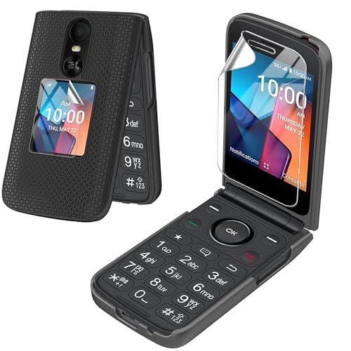 Mocotto for TCL Flip 4 5G/T440 (2025) Phone case with Screen Protector Slim Hard Shell Protector Cover (Black)