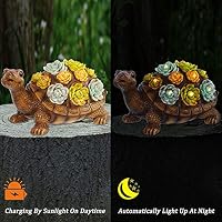 FORUP Turtle Garden Statue, Resin Turtle Figurine Garden Lawn Ornaments with Solar LED Lights for Outdoor Yard Garden Decorations — image 6