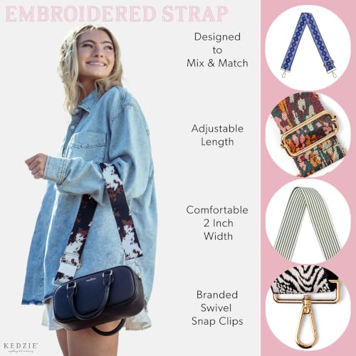 Image of KEDZIE Embroidered Interchangeable Bag Strap, Adjustable 55 inch