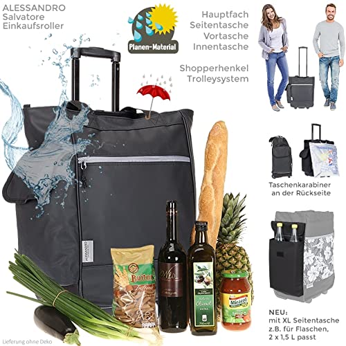 alessandro Einkaufstrolley Wheel Trolley Shopping Damentasche Einkaufsroller Korb Shopper + Thermo Tasche – Bild 6