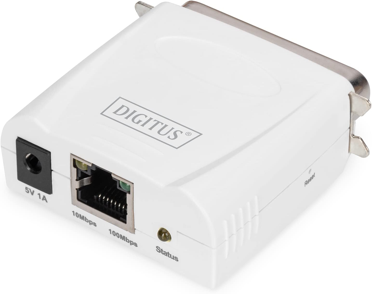 DIGITUS fast Ethernet print server., white, DN-13001-1