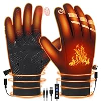 Sockywin USB Heated Gloves for Men Women Full Finger Hand Warmers Gloves 3 Levels Temperature Adjustable Heated Mittens Fast Heating for Outdoor Skiing Cycling