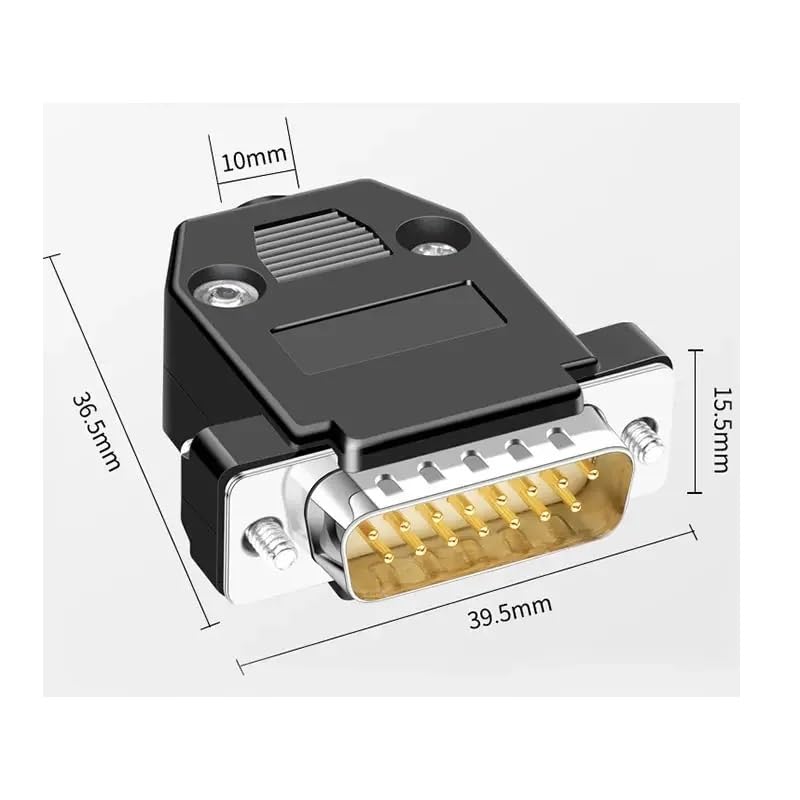 DB15 Welding Male Female Connector 2 Rows 15 Pin Soldering Plug Serial Port Connector DB 15Pin Butt Joint Plug Adapter(Solid Female-S)