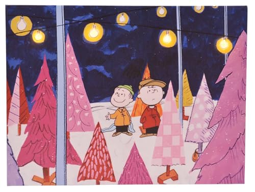 Toile murale Charlie Brown sapin de Noël tableau Peanuts 30x40