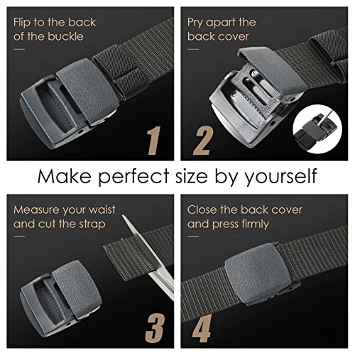 JaGely 18 Pack Nylon Tactical Belts Breathable Military Duty Belt with Plastic Buckle Webbing Canvas Belts for Men Women Outdoor4