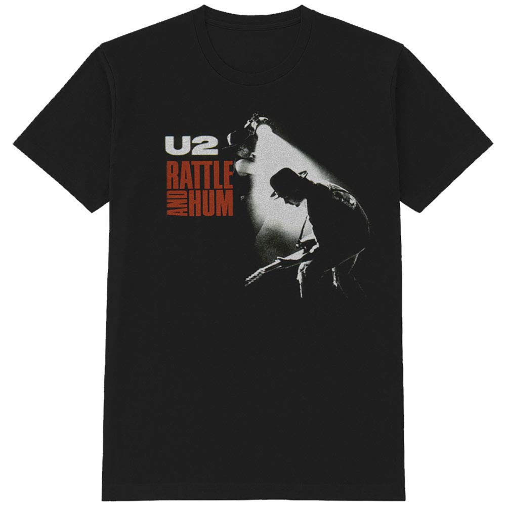 Rock Off Officially Licensed Products Men's Black U2 Rattle & Hum Official Tee T-Shirt Unisex (Large)