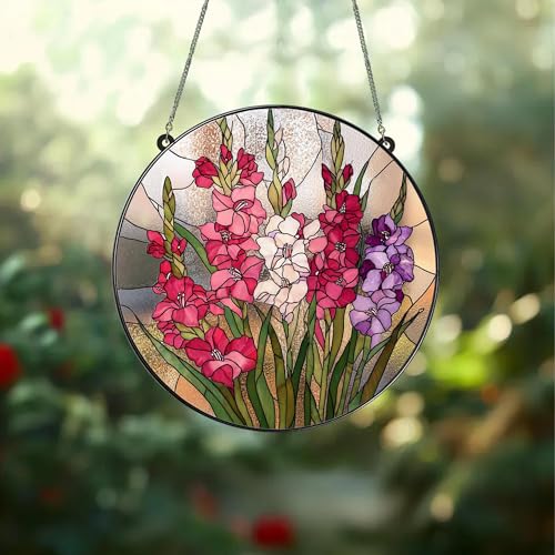 Stunning Gladiolus Suncatcher Ornament, Perfect Window Hanging Gift for Mom,