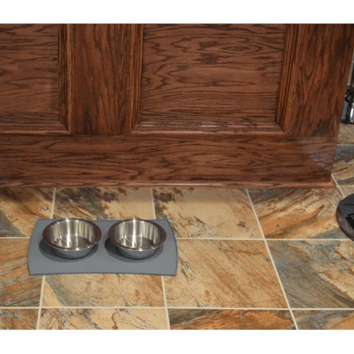 Petfusion Small Waterproof Dog & Cat Food Mat (18X12"). Fda Grade Silicone [Superior Hygiene, Non-Toxic, Multiple Sizes] String, Gray #TOP6
