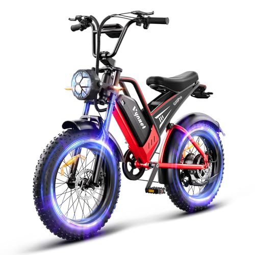 HAPPYRUN 2000W Electric Bike for Adults 48V 25Ah Removable Battery 75+ Miles Range 7-Speed Transmission 20 Fat Tires Ebike 3-Pedal-Assist Levels (G50Pro) (Orange)