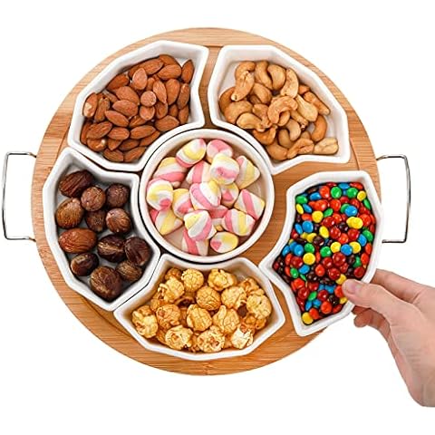 ZENFUN 11.3'' Ceramic Divided Dishes Cover