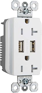 Legrand - Pass & Seymour TR5362USBWCCV6 Fed Spec Grade USB Charger w/ Tamper-Resistant 20A Duplex Receptacles