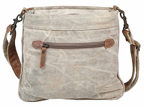 Myra Bag Hide & Floral Upcycled Canvas Crossbody Bag S-12024