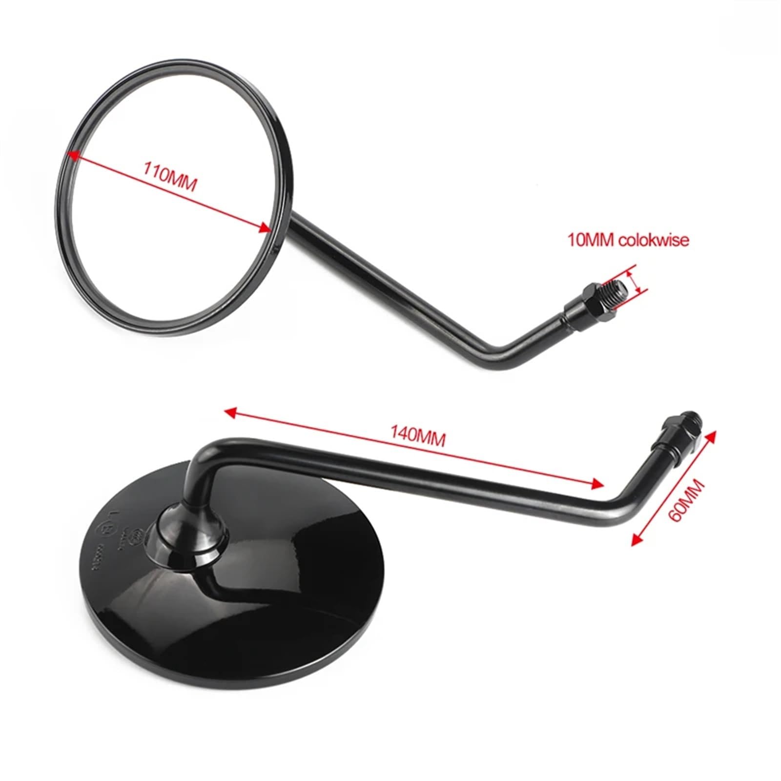 Per Sym Per Kymco Per Vespa Accessori Moto Retrovisore Retro Scooter Specchietti Retrovisori Tondi Neri Specchietti Manubrio