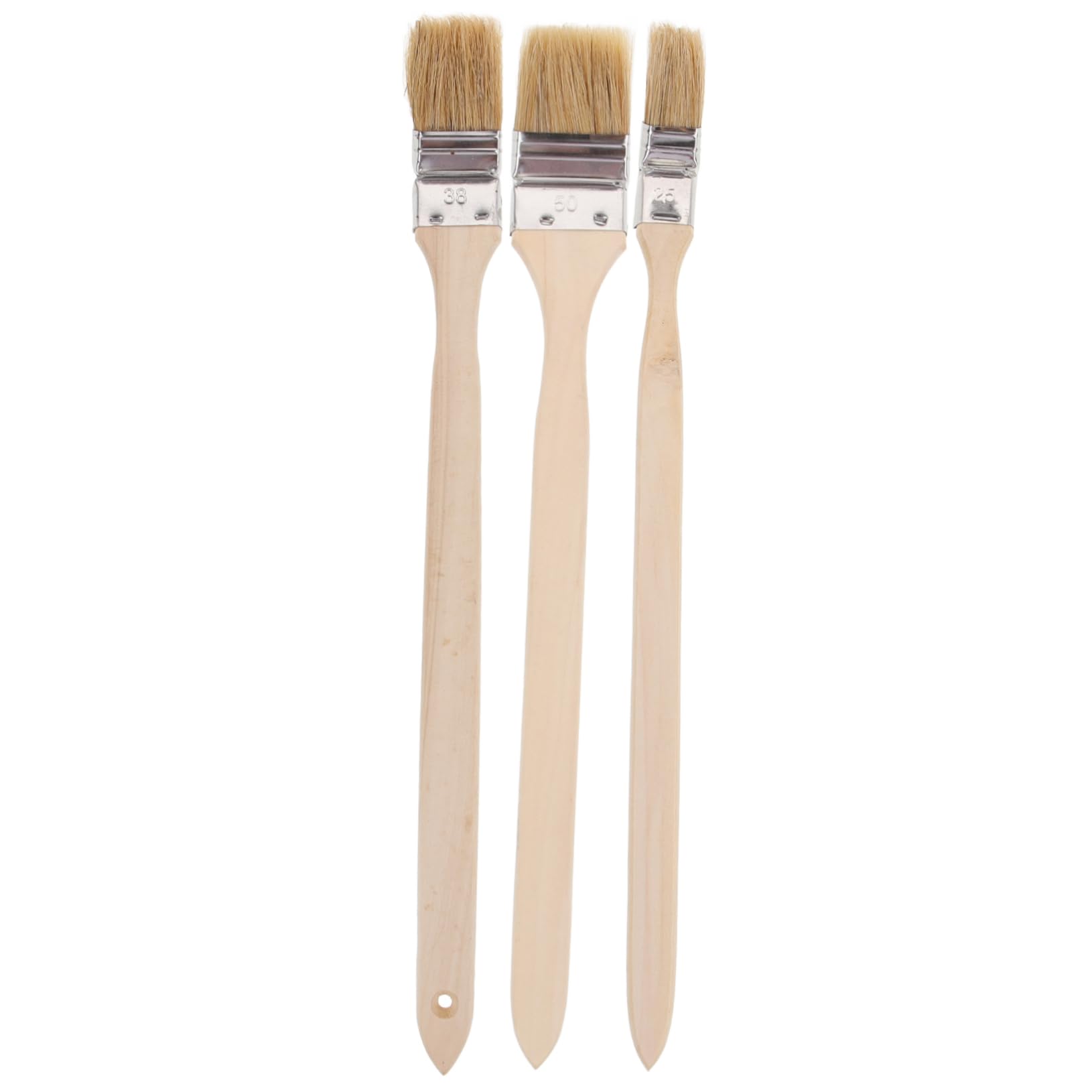 Pinceles Portátiles De Pintura con Mango De Madera Ergonómico Cerdas Plásticas Reutilizables para Paredes Y Muebles Cepillos Artísticos Cabezal Curvado para 3 Piezas X 4