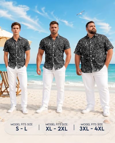Image of 99TIMORO Fathers Funny Mens Hawaiian Shirt, Movie Button Down Short Sleeve Top, Father Day Summer Gifts