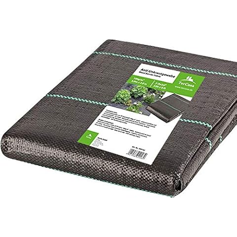TerCasa Weed Control Fabric 10 m² (2 m x 5 m) Weed Film Made of UV Stabilised PP Fabric Black Cover