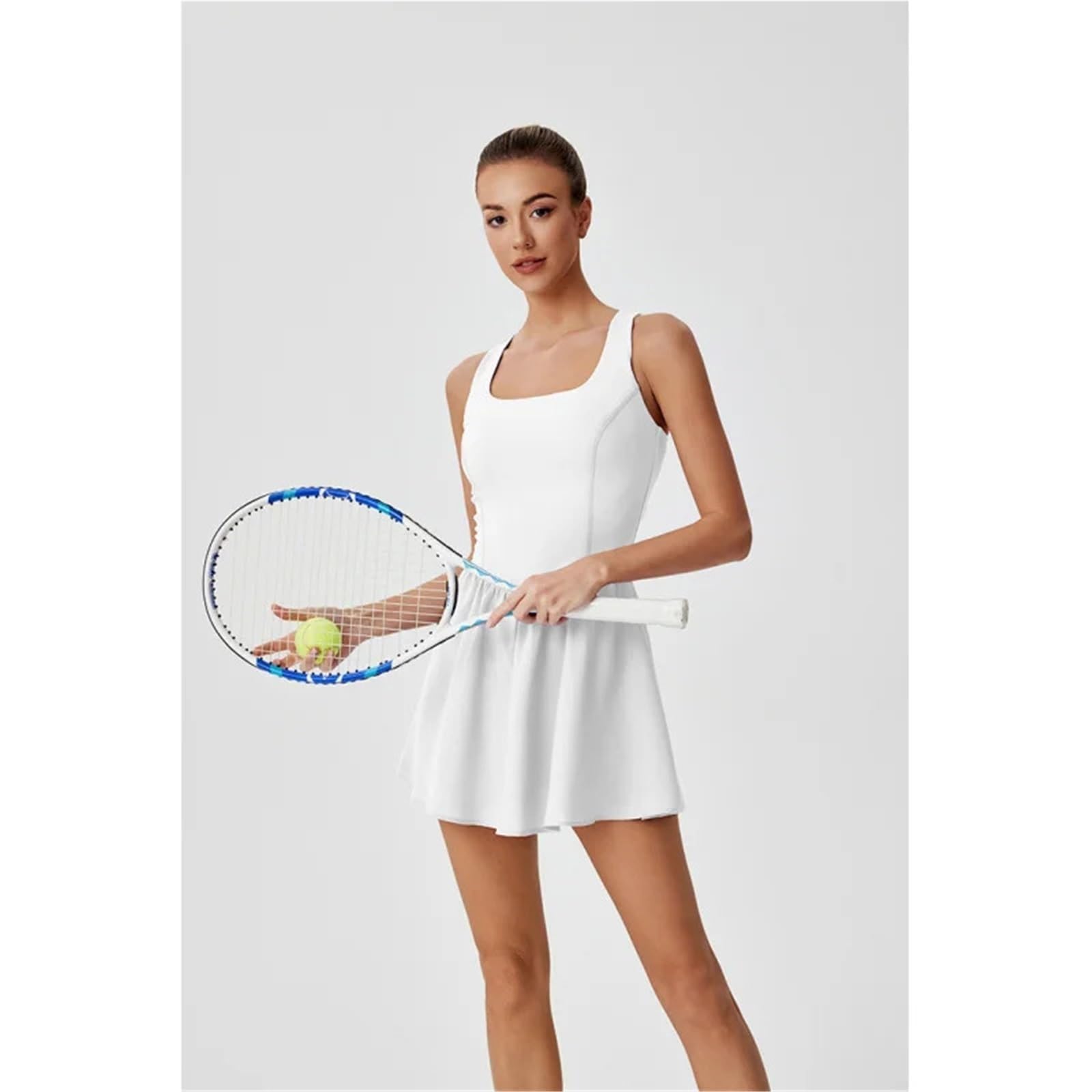 Vestido Tenis Vestido de Tenis sin Mangas, Ligero y Transpirable, Que Adelgaza la Cintura. para Entrenamiento