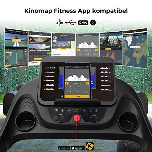 AsVIVA T16 Laufband BT Cardio I Hochwertiger Heimtrainer I Einstellbare Steigung bis zu 15% I 6-Zonen… – Bild 4
