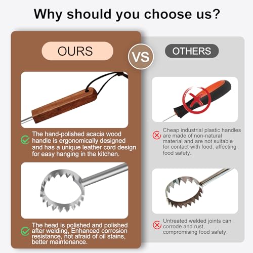 KONIDUN Lung Scraper of Chicken Processing Equipment, Easily Removes Poultry Lungs, Acacia Wood Handle, Chicken Butchering Equipment That Efficient Gutting Tool for Turkey, Chicken - Image 7