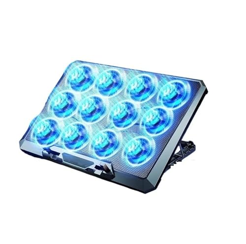 Ventilador Ordenador Portatil de con refrigeracion Almohadilla de enfriamiento para computadora portátil con 12 Ventiladores silenciosos, Soporte Enfriador para computadora portátil para Juegos