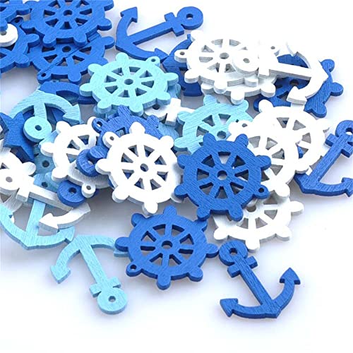 Hinleise 100pcs legno timone ancora abbellimenti