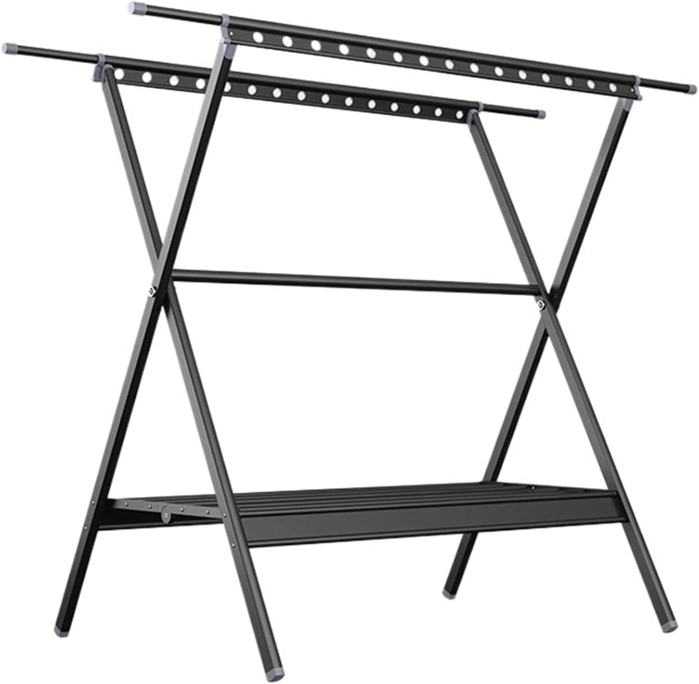 Clothes Drying Rack Rack, Foldable and Retractable Racks for Laundry, Heavy Duty Aluminum with Storage Wind Hooks Indoor Outdoor Laundry,