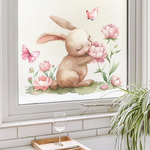 Vinilo decorativo infantil conejo acuarela pastel miniatura 6