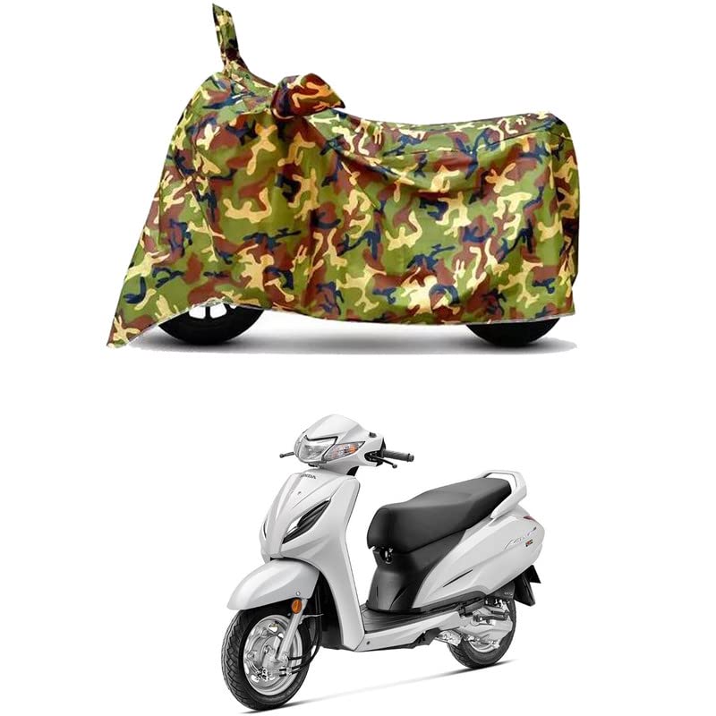 Image of Waterproof 100% PVC Coated Bike Scooty Two Wheeler Body Cover Compatible for Honda Activa 6G DLX /UV-Rays /Heat Protection /Birds Dropping /Scratchproof /Dust Proof [6X6 Jungle Print]