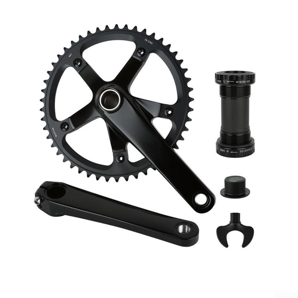 Pédalier 144BCD alu 165mm avec boîtier BB68 pour fixie et single speed