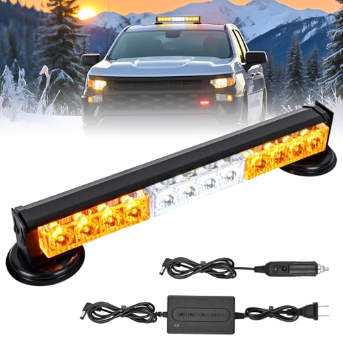 Image of Nilight 12LED Wireless Emergency Strobe Light Amber White 14 Inch Magnetic Mount Mini Light Bar 12V Rooftop Powered Hazard Warning Flashing Lights for Car Truck Trailer Snow Plow Construction Vehicles