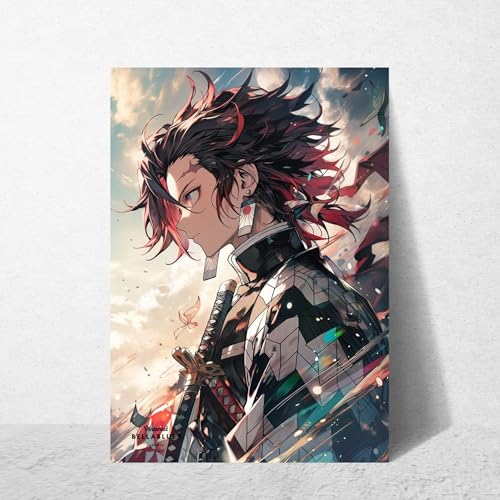 Image of Tanjiro Kamado Poster | Demon Slayer Anime - kimetsu no yaiba | Laminated | For Wall, Office and Home Decor | A3 and A4 Sizes (A4 Medium, 2)