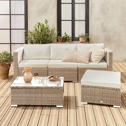 sweeek - Gartenlounge aus Polyrattan für 4 Personen
