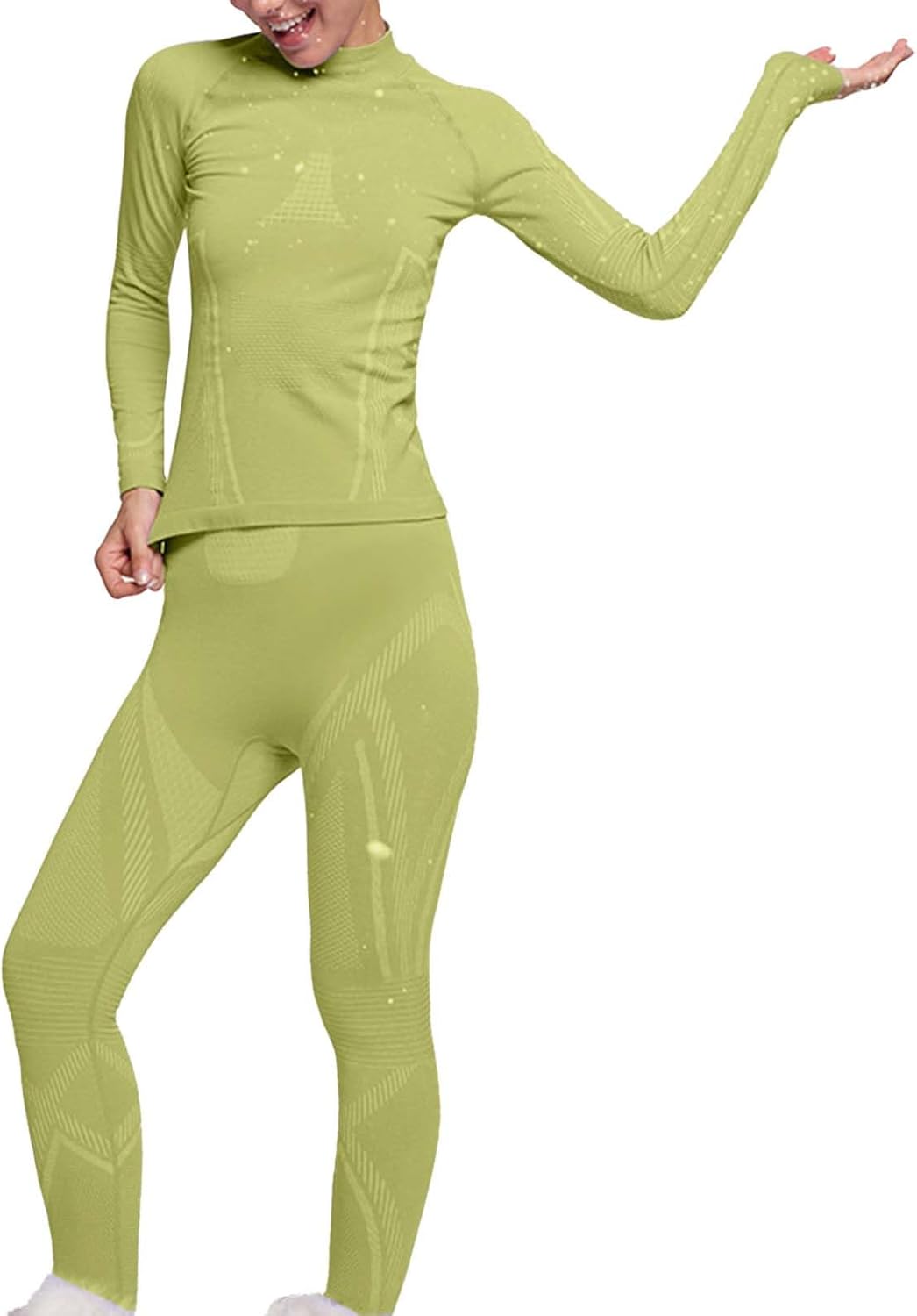 Fleece Lined Thermal Underwear Sets for Women Winter Snow Ski Base Layer Breathable Quick Drying Thermo Long Johns
