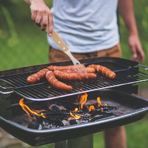 Set portátil de 4 utensilios para parrilla en acero inoxidable miniatura 5
