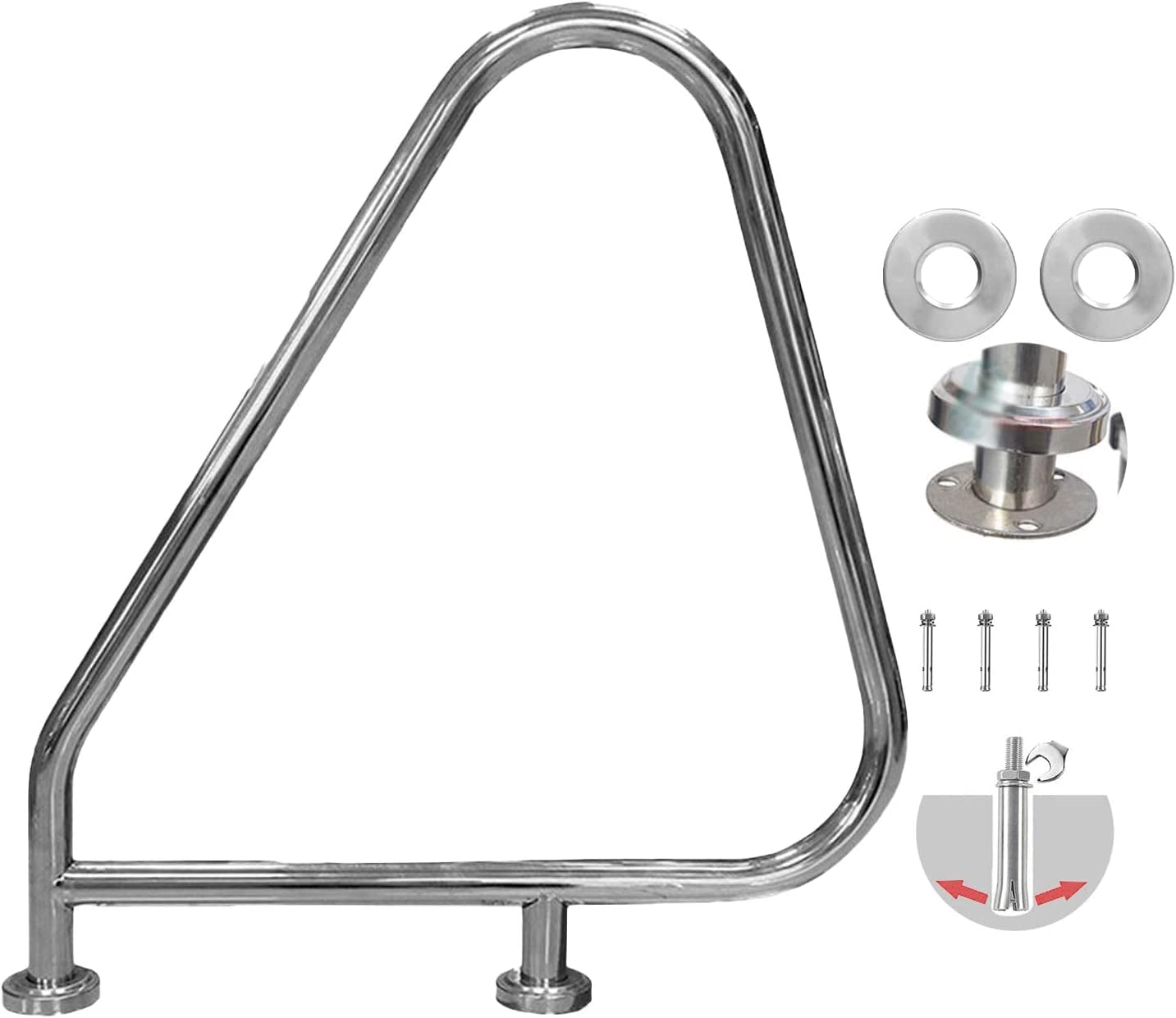 MSHGSKU Swimming Pool handrails Pool Rail Pool Railing Swimming Pool Handrail with Complete Installation Kit,Deck Rust Proof Swimming (Color : 80x80cm