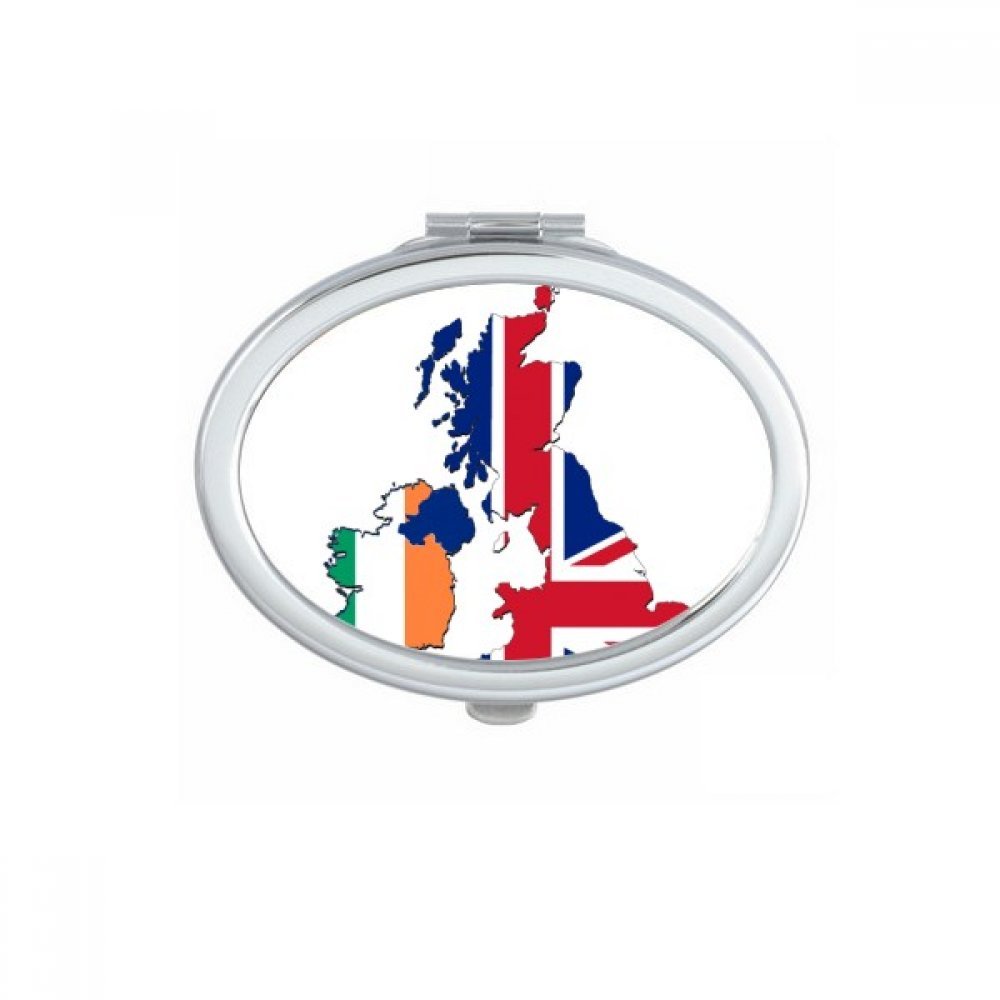 Miroir de poche Union Jack avec carte du Royaume-Uni et d'Irlande