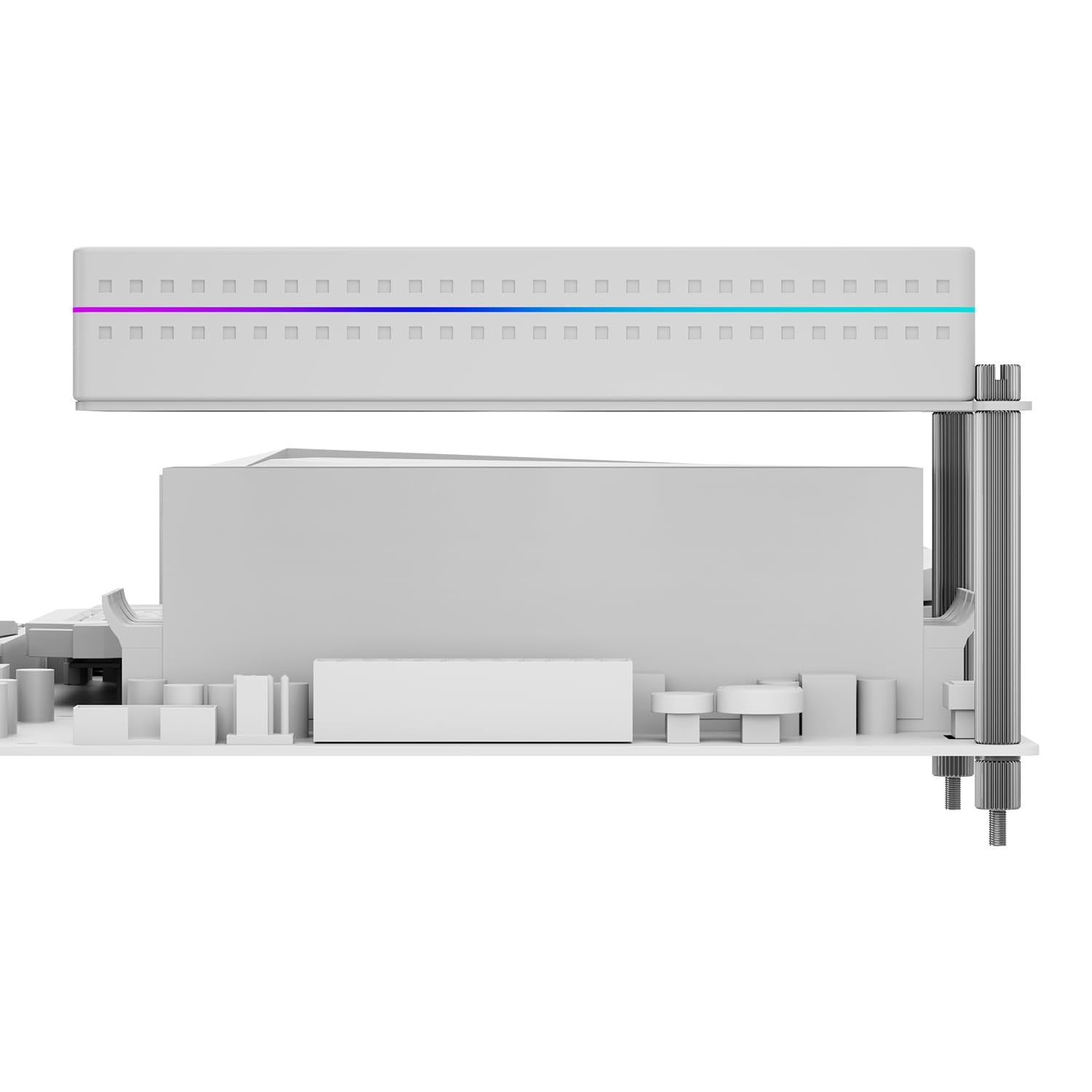 Thermalright MC-2 ARGB White Memory Cooler, double ventilateur avec design PWM 3200 tr/min, refroidisseur de RAM silencieux, flux d'air de 16,17 CFM pour kits de RAM DDR5/DDR4 de bureau (blanc)