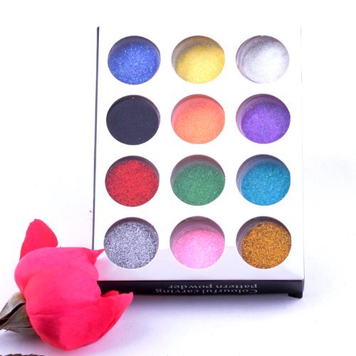 WHATWEARS 12 Color Fashion Manicure Pedicure Tool Nail Art Dust Glitter Powder Decoration UV Acrylic Gel Tip