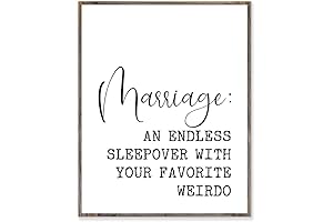 Perfect Farmhouse Couples Bedroom Wall Decor: Marriage An Endless Sleepover with Your Favorite Weirdo