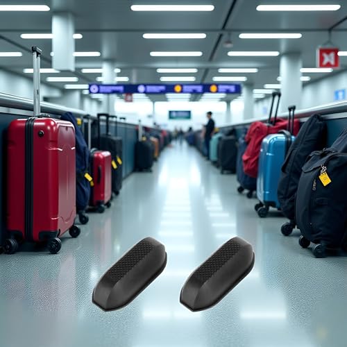 Image of 2Pcs Black Replacement Plastic Stud Luggage Feet Pads Baggage Replacement Stud Foot Black Feet Pads for Luggage Bags Suitcase Stand Feet for All Suitcase, Luggage Straps, Luggage and Travel Gear