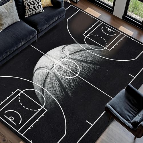 Tapete decorativo de entrada 2x3 baloncesto washable miniatura 7