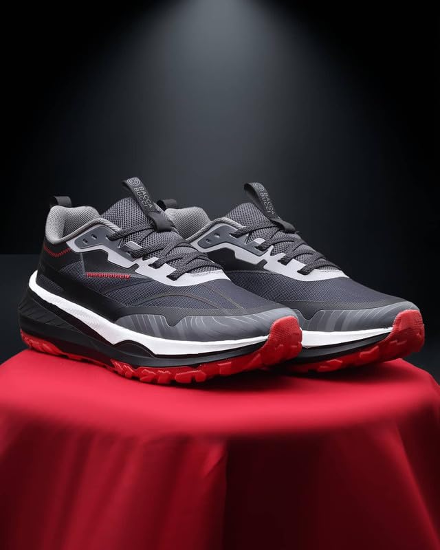 Image of Bacca Bucci HYPERCORE Men's Running /Walking Shoes | Breathable Mesh Upper with Reinforced Overlays | Thick Cushioned Midsole | Rugged Lug Grip Outsole | Lace-Up Sports Sneakers