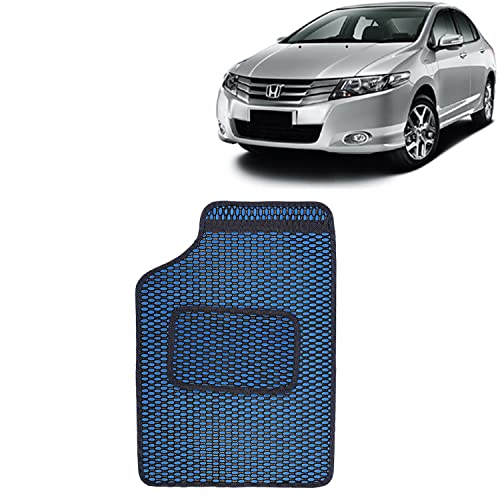 Image of Kingsway Dotted Design Car Floor Foot Mats Universal Fit for Honda City, Model Year : 2009-2013, Water and Dustproof, Color Blue, Set of 5 Pieces