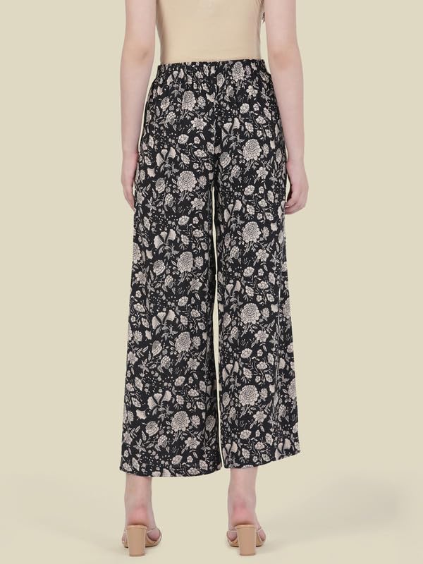 Image of GO COLORS Soft Viscose Printed Palazzo Full Length for Women| Breathable, Mid Rise