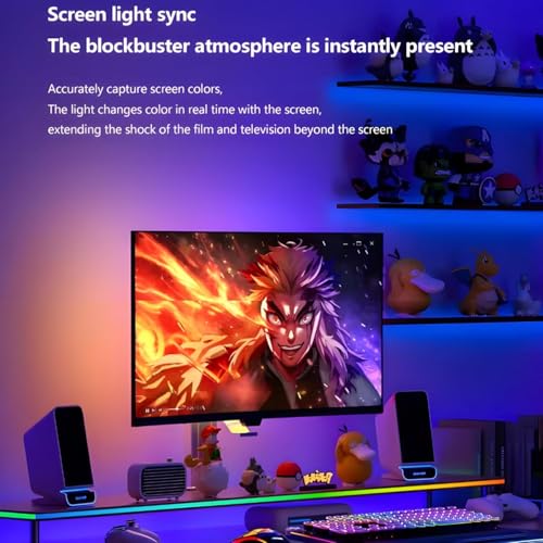 Image of Smart RGBIC Monitor Sync Backlight (Upto 40 inches Monitor Size) || Color Changing with Screen Sync Box PC Backlight || Smart LED Strip App Controlled & Music sync (Not for TV) (Only for PC Monitor)