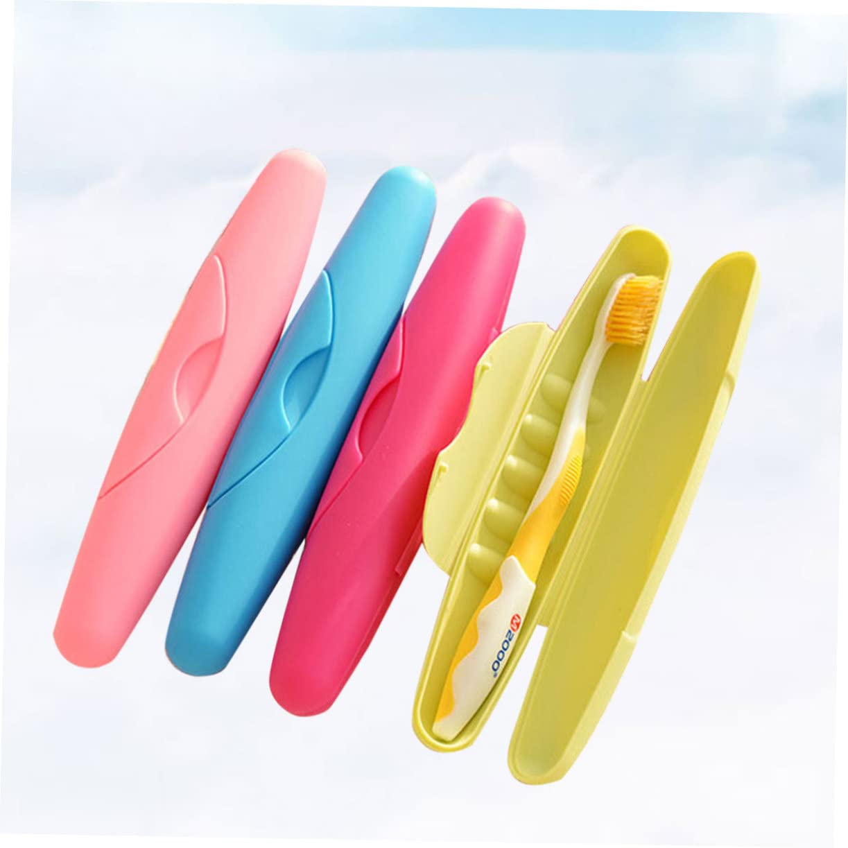 FRCOLOR 12 Unidades Estuche de Viaje para Cepillo de de Viaje, Soporte para Tubo con Tapa, Tubo de Cepillo de, Caja de Almacenamiento para cepillos de con Cerradura, Caja de