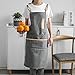 YXDZ Hommes Et Femmes Toile Maison Cuisine Tablier Salon De Thé Barista Peinture Salopette Bavoir Gris 82 * 58Cm