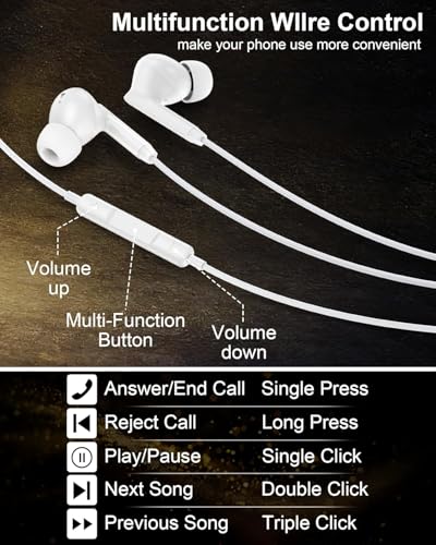Image of Type-C Wired Earphones Compatible with iPhone 15, 16, 17, 17 Pro, iPad & All USB-C Devices | Hi-Fi Stereo Sound, Deep Bass, Built-in Mic, Volume Control, Noise Isolation, Comfortable Fit