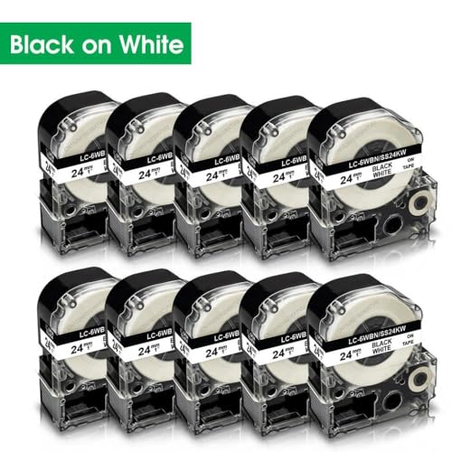 10PC SS24KWx24MMe[vLK-6WBN SS24KWxv^[fLW700 LW900Px[J[ƌ݊(Black on White)